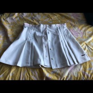 Vintage Pleated White Skirt
